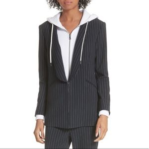 Alice + Olivia Skye Hoodie Pinstripe Blazer
